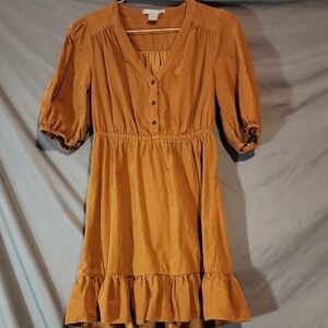 Lucky Brand Brown Mini Dress with Ruffle Hem